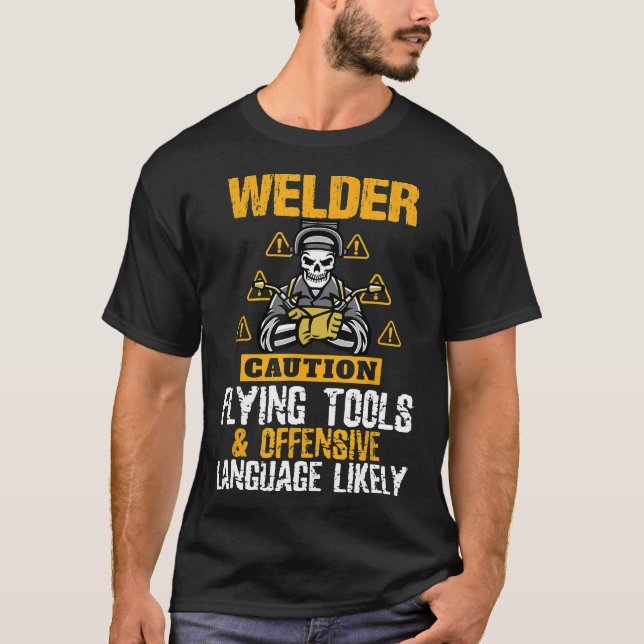 T-shirt Prudence Flying Tool Drôle Souder Hommes Papa F (Devant)