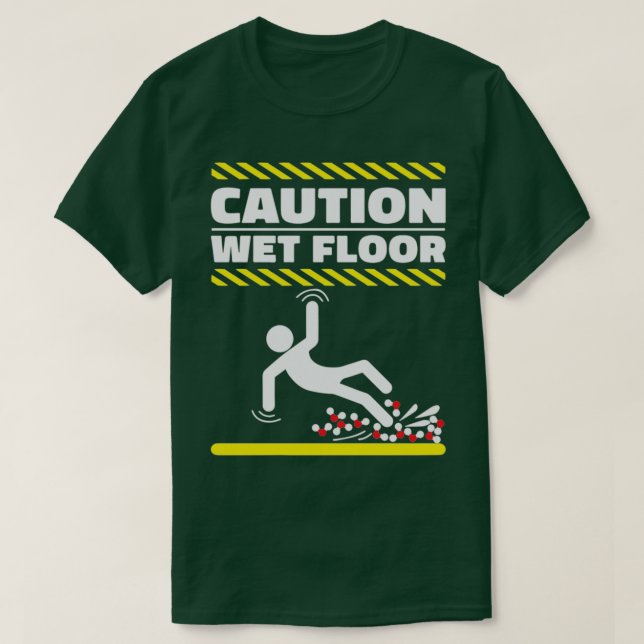 T-shirt Prudence Plancher Humide Molécules H2O Funny Geek  (Design devant)