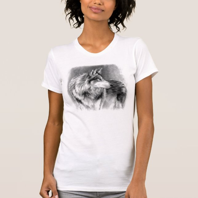 T-shirt prudent de loup de yeux (Devant)