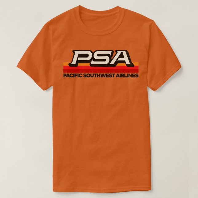 T-shirt PSA Airlines les années 70 80s Pacifique Californi (Design devant)