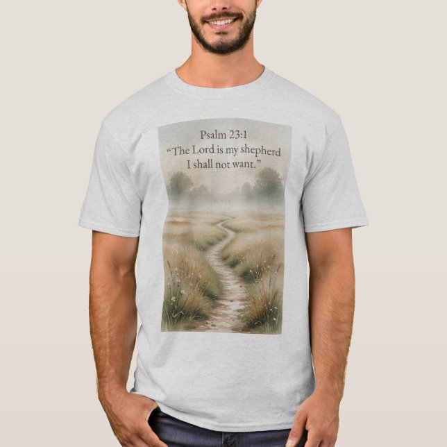 T-shirt Psalm 23:1 Bible Verse Christian Men's Tee Shirt (Devant)