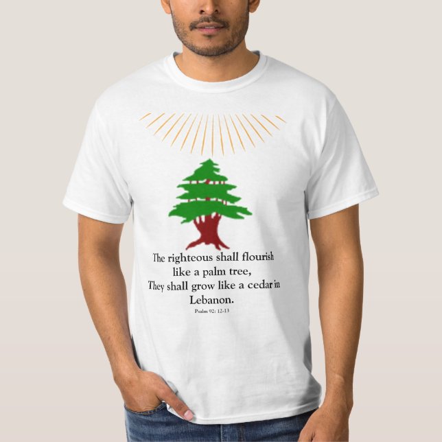 T-Shirt Psaume 92: 12-13 Cèdre du Liban (Devant)