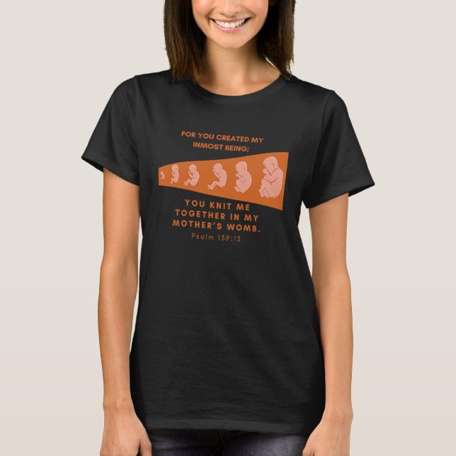 T-shirt Psaume Anti-avortement 13913 Vous Knit Dans Le Mur (Devant)