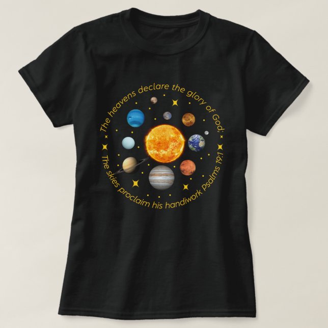 T-shirt Psaume rétro 19:1 Homeschool CC Cycle Espace extra (Design devant)
