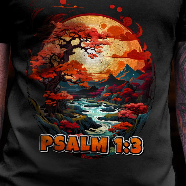 T-shirt Psaume Verse Bible 1:3 (Psalm 1:3)