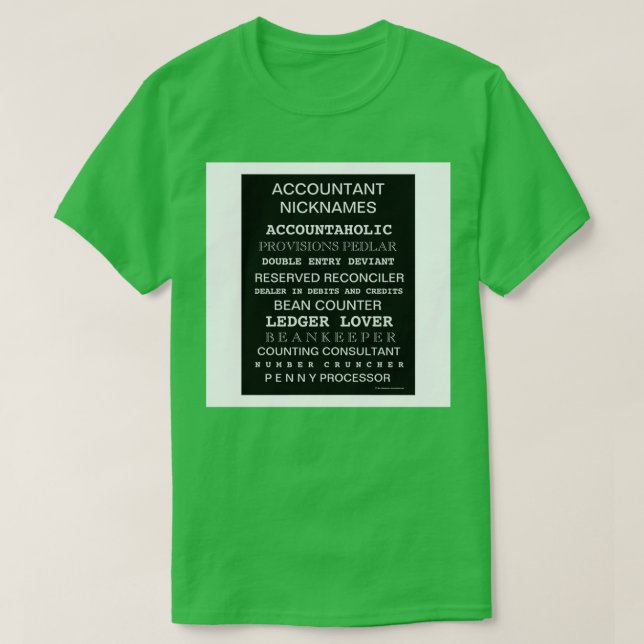 T-shirt pseudonyme comptable affiche de motivation (Design devant)