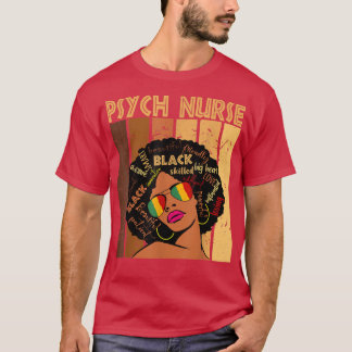 T-shirt Psych Nurse Afro Africaine Américaine Femmes Black