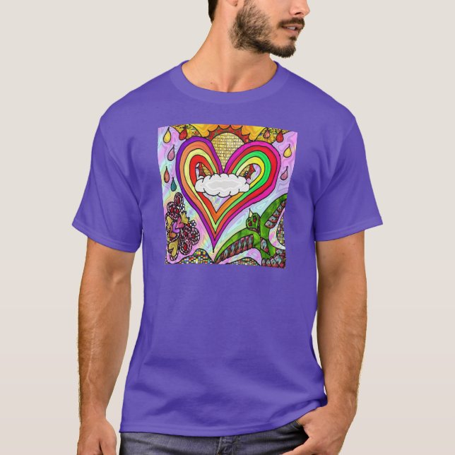 T-shirt Psychédélic Rainbow Heart (Devant)