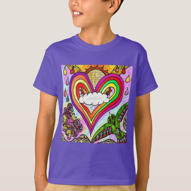 T-shirt Psychédélic Rainbow Heart (Devant)