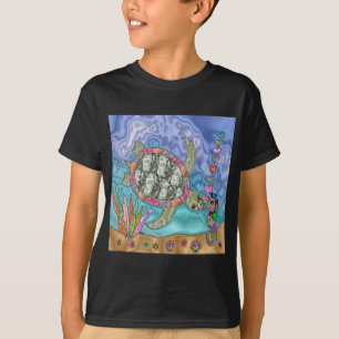 T-shirt Psychédélic Sea Turtle Seahorse