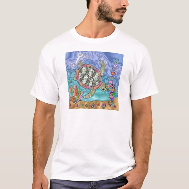 T-shirt Psychédélic Sea Turtle Seahorse (Devant)