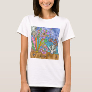 T-shirt Psychedelic Seahorse Sea Turtle Art