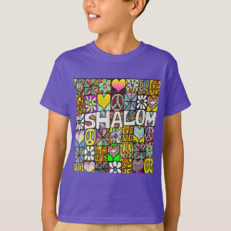 T-shirt Psychedelic Shalom LOVE des années 60 rétr