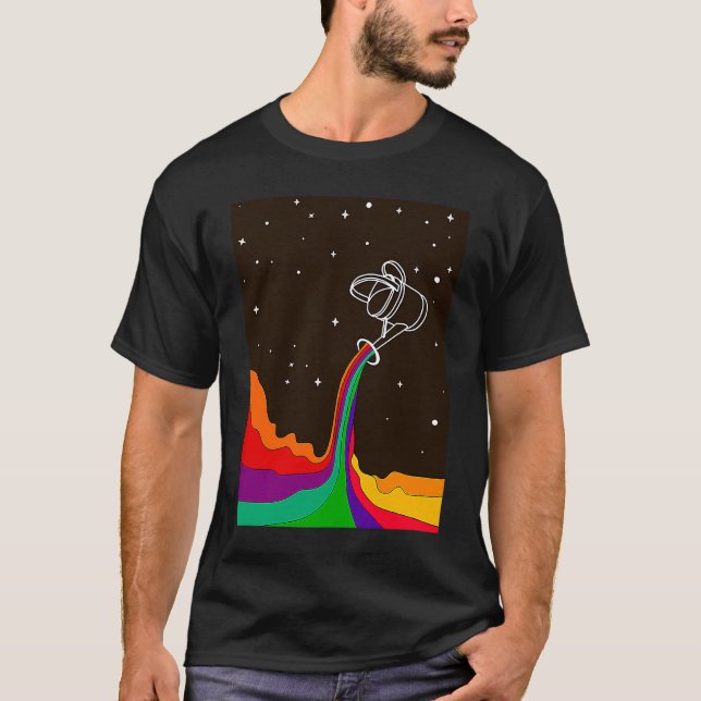 T-shirt Psychedelic Universe Color Rainbow Space Abstrait (Devant)