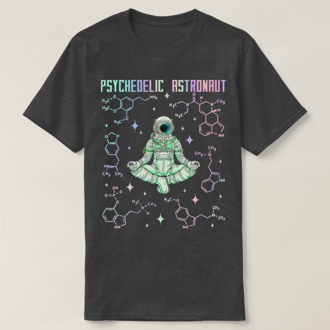T-shirt Psychédélique astronaute spatiale Psychonaut (Design devant)