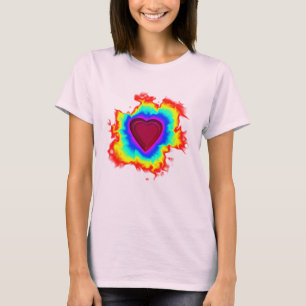 T-shirt Psychédélique Aura double coeur