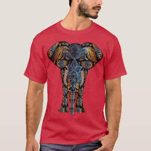 T-shirt psychédélique coloré d'éléphant de he