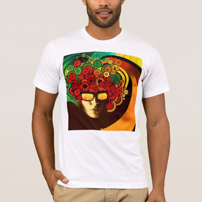 T-shirt psychédélique d'art de bruit (Devant)