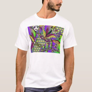 T-shirt Psychédélique Mardi Gras Plumes Masques Cadeaux Vê