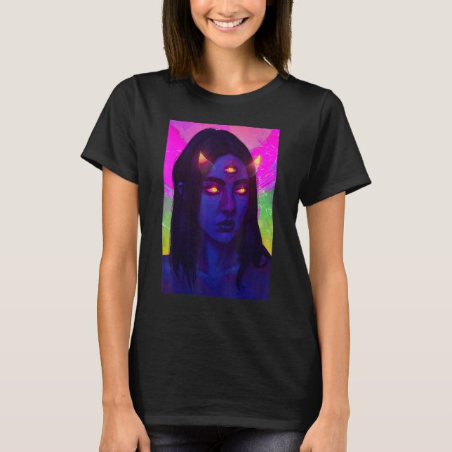 T-shirt Psychedelique Psytrance Champignon Acide Voyage Su (Devant)