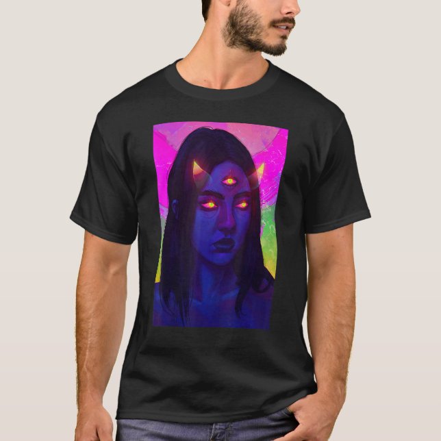 T-shirt Psychedelique Psytrance Champignon Voyage Acide Su (Devant)