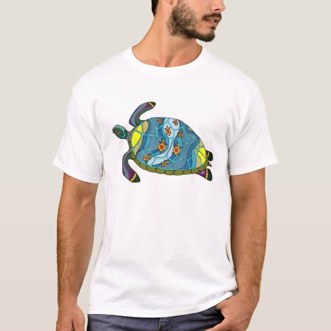 T-shirt Psychédélique tortue de mer (Devant)
