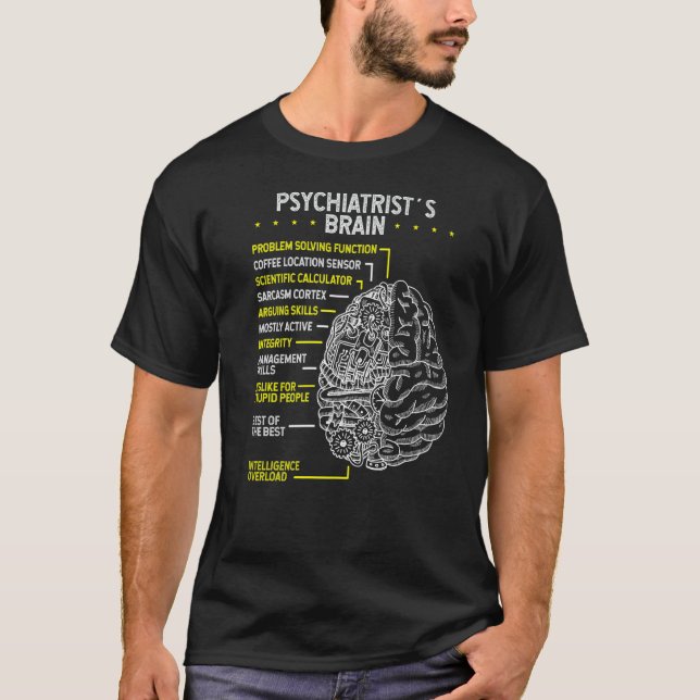 T-shirt Psychiatre Psychologie Psychiatrie Docteur Cerveau (Devant)