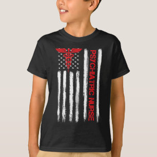 T-shirt Psychiatric Nurse American Flag RN Mental Health P