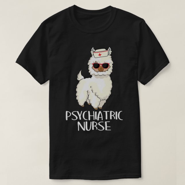 T-shirt Psychiatric Nurse Llama Rn Mental Health Psych Nur (Design devant)
