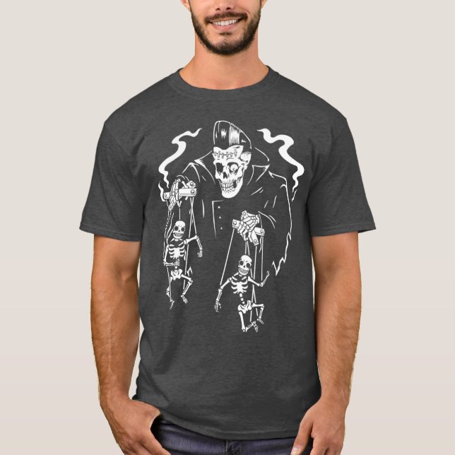 T-shirt Psychobilly Horror Punk Rock  HR Skeleton (Devant)