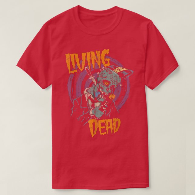 T-shirt Psychobilly Horror Punk Rock (HR) Vivre Dead Zom (Design devant)