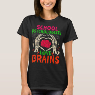 T-shirt Psychologue de l'école Amour Cerveaux Halloween Co