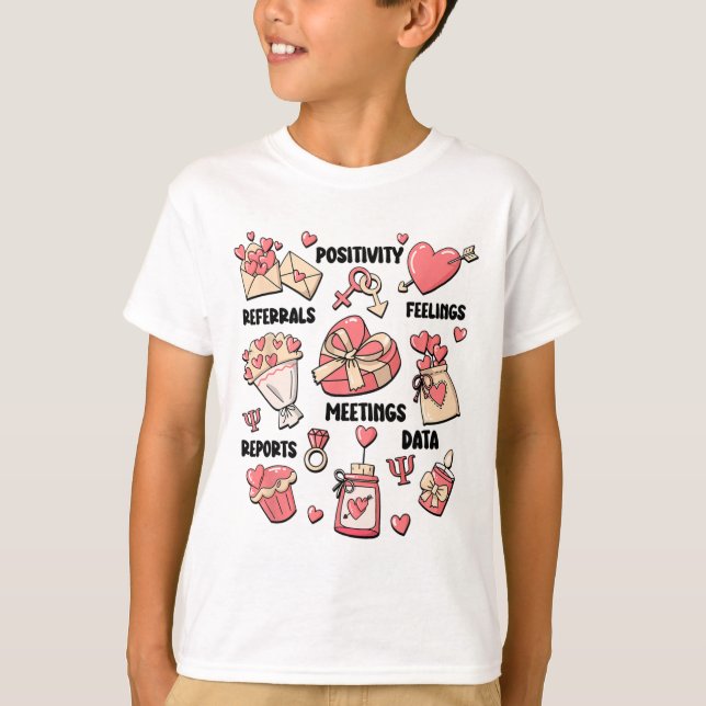 T-shirt Psychologue de l'école Retro Valentine Mentale (Devant)