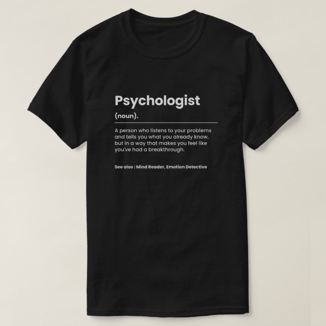 T-shirt Psychologue drôle (Design devant)