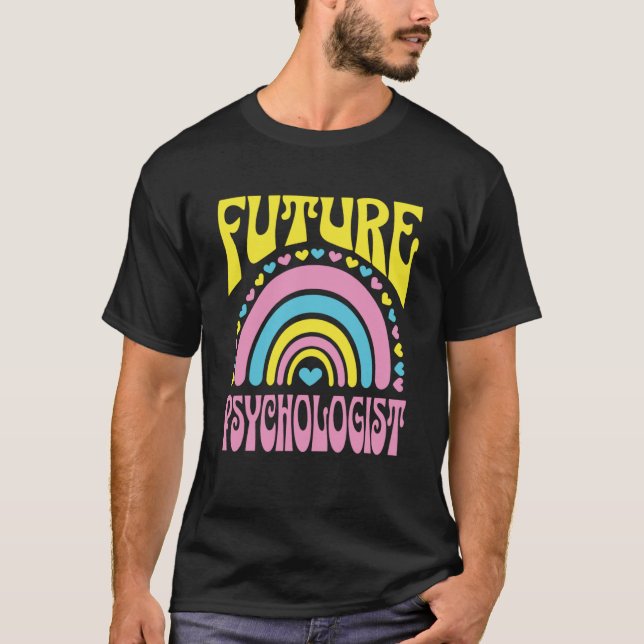 T-shirt Psychologue du futur Lumineux Retro Rainbow Psycho (Devant)