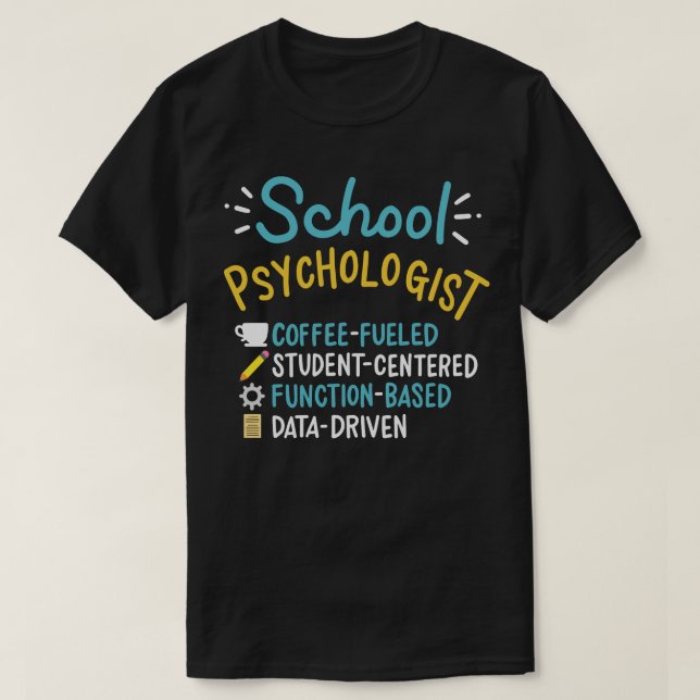 T-shirt Psychologue scolaire à café (Design devant)