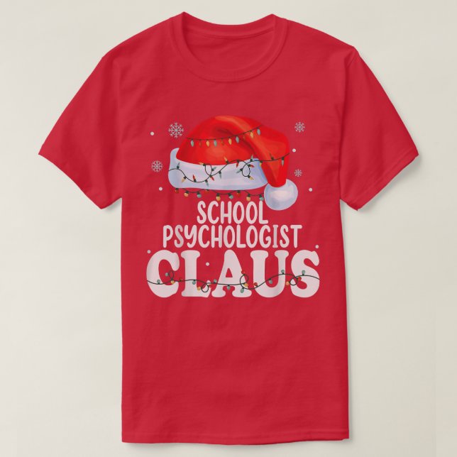T-shirt Psychologue scolaire Claus Noël Funny Matching (Design devant)