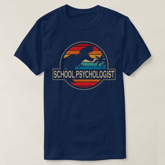 T-shirt Psychologue scolaire Dinosaur (Design devant)