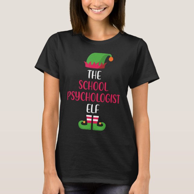 T-shirt Psychologue scolaire Famille Elf Correspondant Noë (Devant)