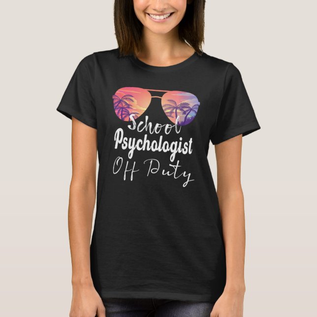 T-shirt Psychologue scolaire Lunettes de soleil hors servi (Devant)