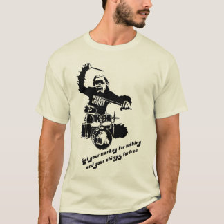T-shirt psychomonkey de singe de tambour