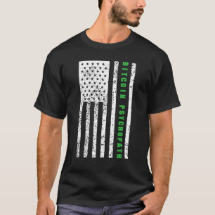 T-shirt Psychopathe Bitcoin Patriotisme Drapeau Américain