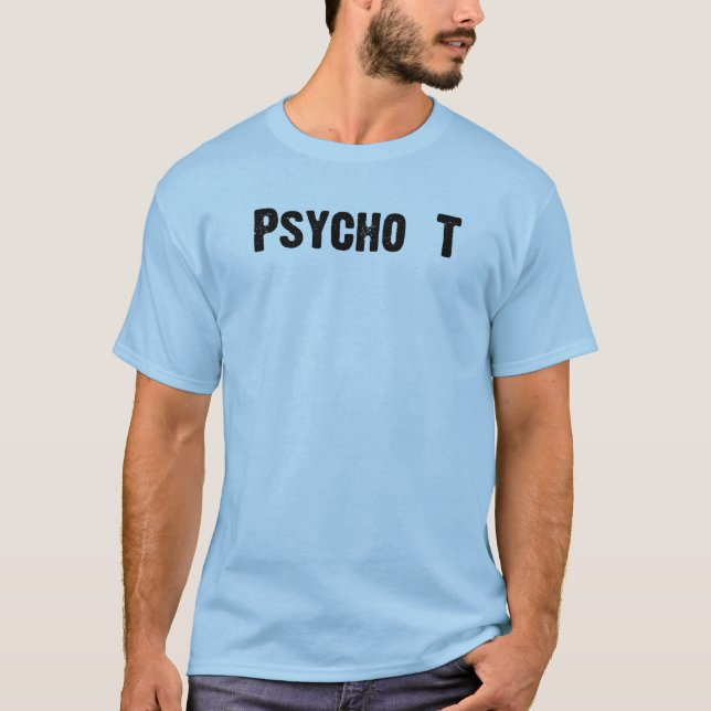 T-shirt psychopathe de bleu de T (Devant)