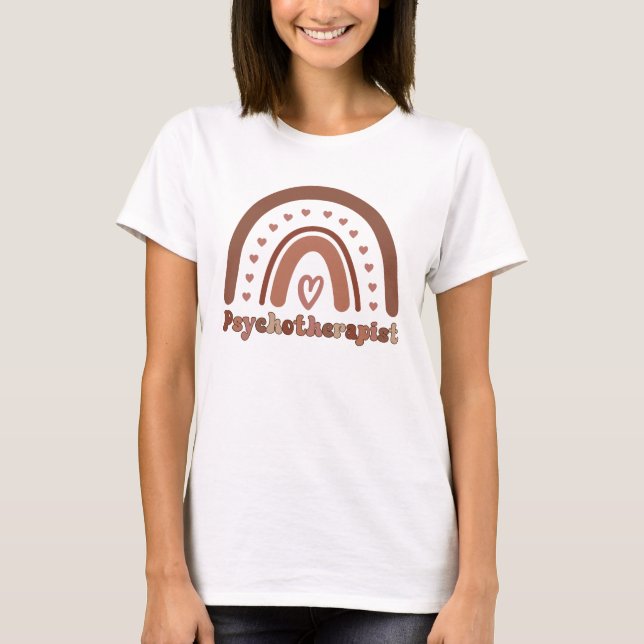 T-shirt Psychothérapeute Boho Rainbow (Devant)