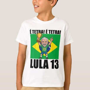T-shirt Pt 13 Lula Joueur Président du Brésil Copa Futebo