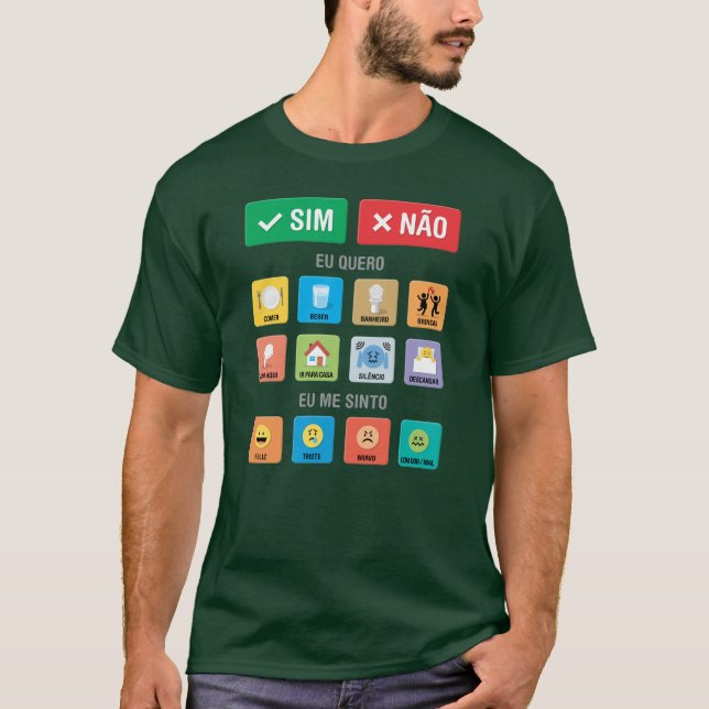 T-shirt PT-BR Autisme AAC PECS Pointing Communication 01 (Devant)