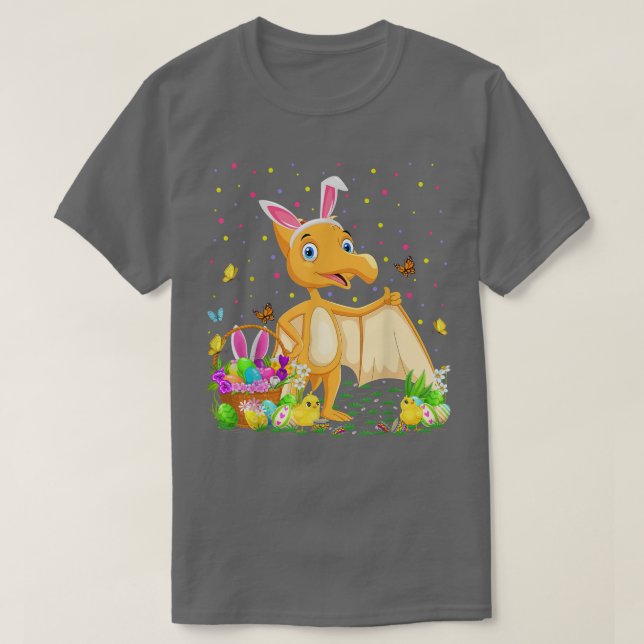 T-shirt Pterodactyl Bunny Oeuf Chasse Pterodactyle Oiseau  (Design devant)