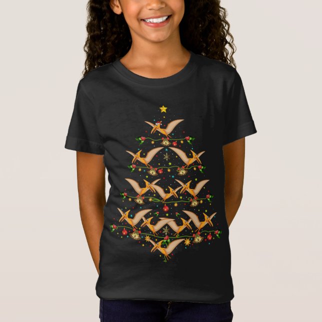 T-Shirt Pterodactyl Xmas Arbre Cadeau Santa Hat Pterodacty (Devant)