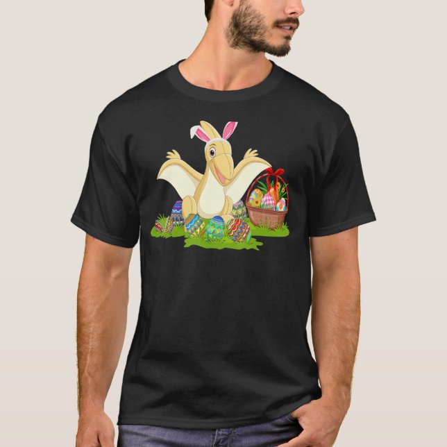 T-shirt Pterodactyle Chasse aux Oeufs de Pâques Bunny Pter (Devant)