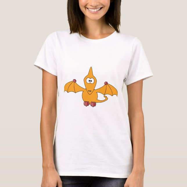 T-shirt Ptérodactyle de bande dessinée (jaune) (Devant)